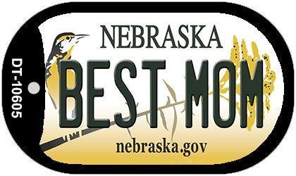 Best Mom Nebraska Novelty Metal Dog Tag Necklace DT-10605