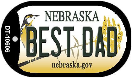 Best Dad Nebraska Novelty Metal Dog Tag Necklace DT-10606