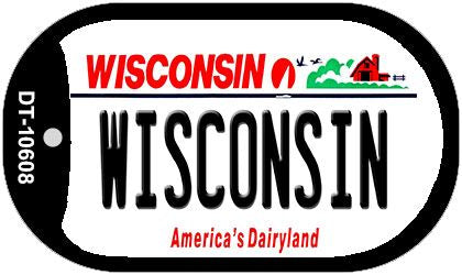 Wisconsin Novelty Metal Dog Tag Necklace DT-10608