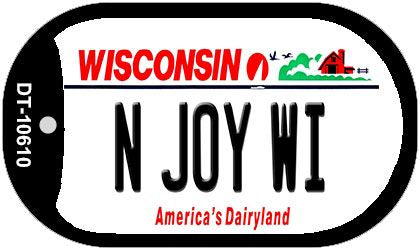 N Joy WI Wisconsin Novelty Metal Dog Tag Necklace DT-10610