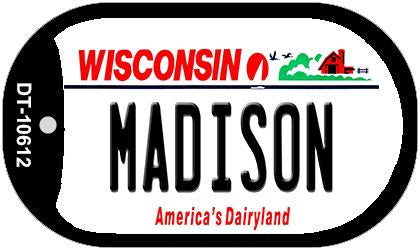 Madison Wisconsin Novelty Metal Dog Tag Necklace DT-10612