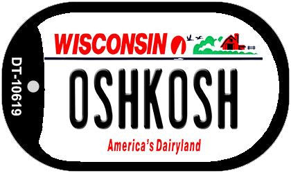Oshkash Wisconsin Novelty Metal Dog Tag Necklace DT-10619