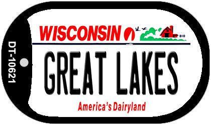 Great Lakes Wisconsin Novelty Metal Dog Tag Necklace DT-10621