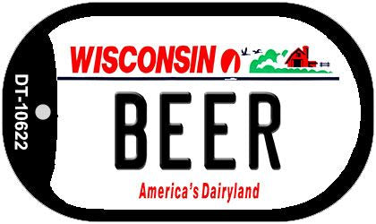 Beer Wisconsin Novelty Metal Dog Tag Necklace DT-10622