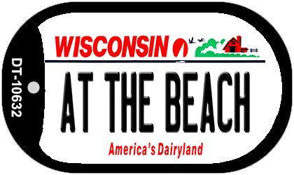 At The Beach Wisconsin Novelty Metal Dog Tag Necklace DT-10632