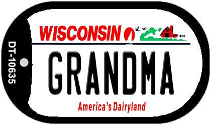 Grandma Wisconsin Novelty Metal Dog Tag Necklace DT-10635