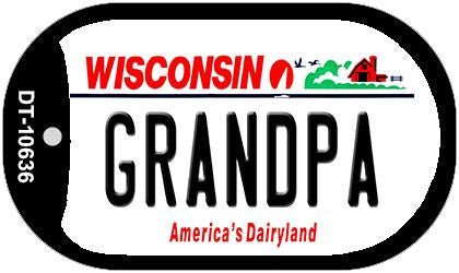 Grandpa Wisconsin Novelty Metal Dog Tag Necklace DT-10636