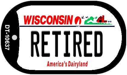 Retired Wisconsin Novelty Metal Dog Tag Necklace DT-10637