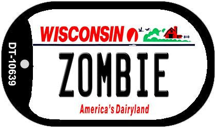 Zombie Wisconsin Novelty Metal Dog Tag Necklace DT-10639