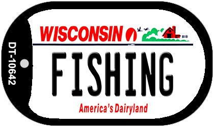 Fishing Wisconsin Novelty Metal Dog Tag Necklace DT-10641