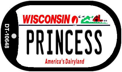 Princess Wisconsin Novelty Metal Dog Tag Necklace DT-10648