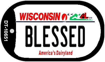 Blessed Wisconsin Novelty Metal Dog Tag Necklace DT-10651