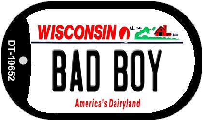 Bad Boy Wisconsin Novelty Metal Dog Tag Necklace DT-10652