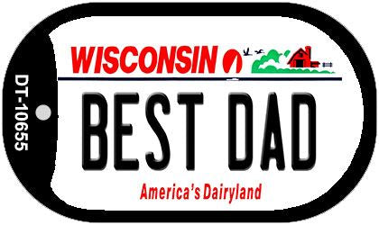 Best Dad Wisconsin Novelty Metal Dog Tag Necklace DT-10655