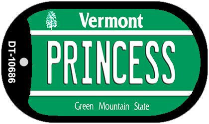 Princess Vermont Novelty Metal Dog Tag Necklace DT-10686