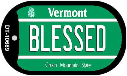 Blessed Vermont Novelty Metal Dog Tag Necklace DT-10689
