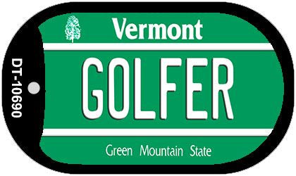Golfer Vermont Novelty Metal Dog Tag Necklace DT-10690