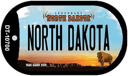 North Dakota Novelty Metal Dog Tag Necklace DT-10700
