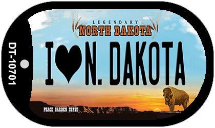I Love N Dakota Novelty Metal Dog Tag Necklace DT-10701