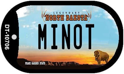 Minot North Dakota Novelty Metal Dog Tag Necklace DT-10706