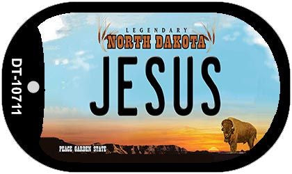 Jesus North Dakota Novelty Metal Dog Tag Necklace DT-10711