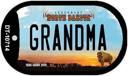 Grandma North Dakota Novelty Metal Dog Tag Necklace DT-10714