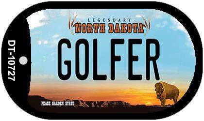 Golfer North Dakota Novelty Metal Dog Tag Necklace DT-10727
