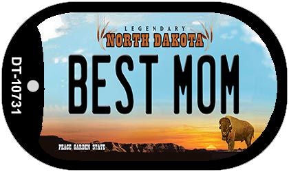 Best Mom North Dakota Novelty Metal Dog Tag Necklace DT-10731