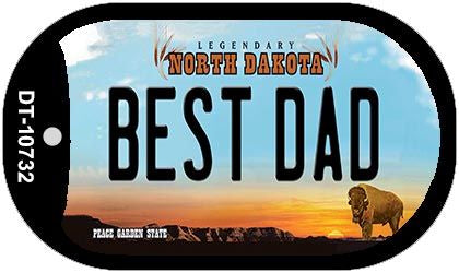 Best Dad North Dakota Novelty Metal Dog Tag Necklace DT-10732