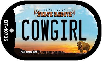 Cowgirl North Dakota Novelty Metal Dog Tag Necklace DT-10735