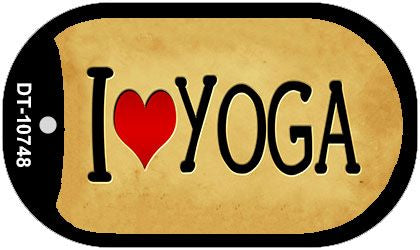 I Love Yoga Novelty Metal Dog Tag Necklace DT-10748