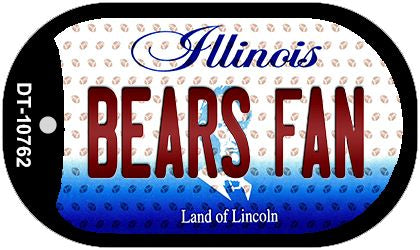 Bears Fan Illinois Novelty Metal Dog Tag Necklace DT-10762