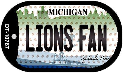 Lions Fan Michigan Novelty Metal Dog Tag Necklace DT-10767