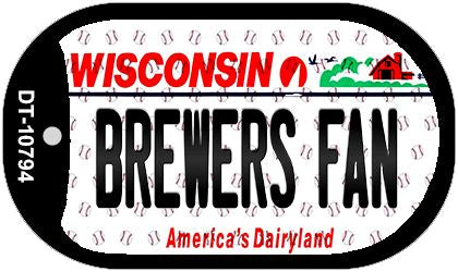 Brewers Fan Wisconsin Novelty Metal Dog Tag Necklace DT-10794