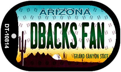 Dbacks Fan Arizona Novelty Metal Dog Tag Necklace DT-10814