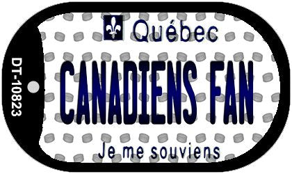 Canadiens Fan Quebec Novelty Metal Dog Tag Necklace DT-10823