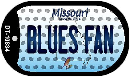 Blues Fan Missouri Novelty Metal Dog Tag Necklace DT-10834