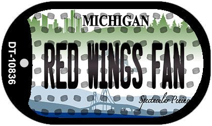 Red Wings Fan Michigan Novelty Metal Dog Tag Necklace DT-10836