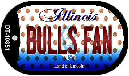 Bulls Fan Illinois Novelty Metal Dog Tag Necklace DT-10851
