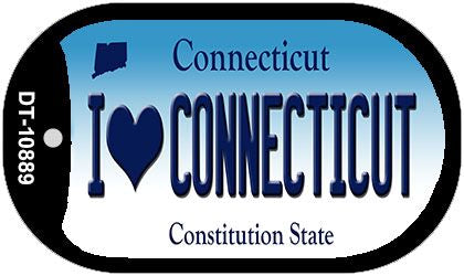 I Love Connecticut Novelty Metal Dog Tag Necklace DT-10889