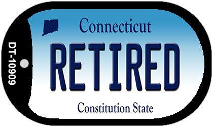 Retired Connecticut Novelty Metal Dog Tag Necklace DT-10909