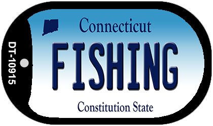 Fishing Connecticut Novelty Metal Dog Tag Necklace DT-10915