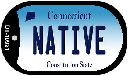 Native Connecticut Novelty Metal Dog Tag Necklace DT-10921