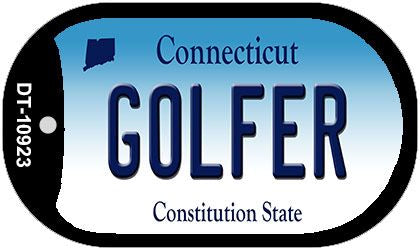 Golfer Connecticut Novelty Metal Dog Tag Necklace DT-10923