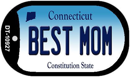 Best Mom Connecticut Novelty Metal Dog Tag Necklace DT-10927