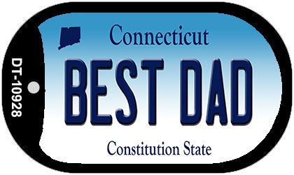 Best Dad Connecticut Novelty Metal Dog Tag Necklace DT-10928