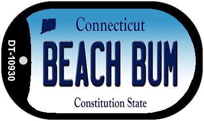 Beach Bum Connecticut Novelty Metal Dog Tag Necklace DT-10930