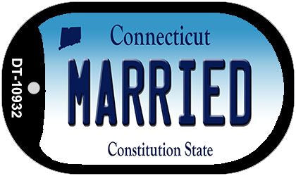 Married Connecticut Novelty Metal Dog Tag Necklace DT-10932