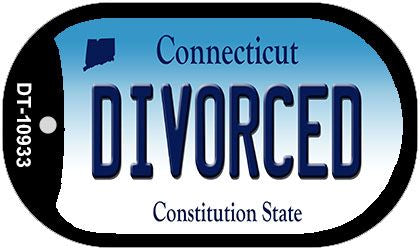 Divorced Connecticut Novelty Metal Dog Tag Necklace DT-10933