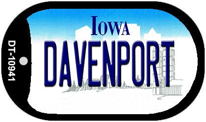 Davenport Iowa Novelty Metal Dog Tag Necklace DT-10941
